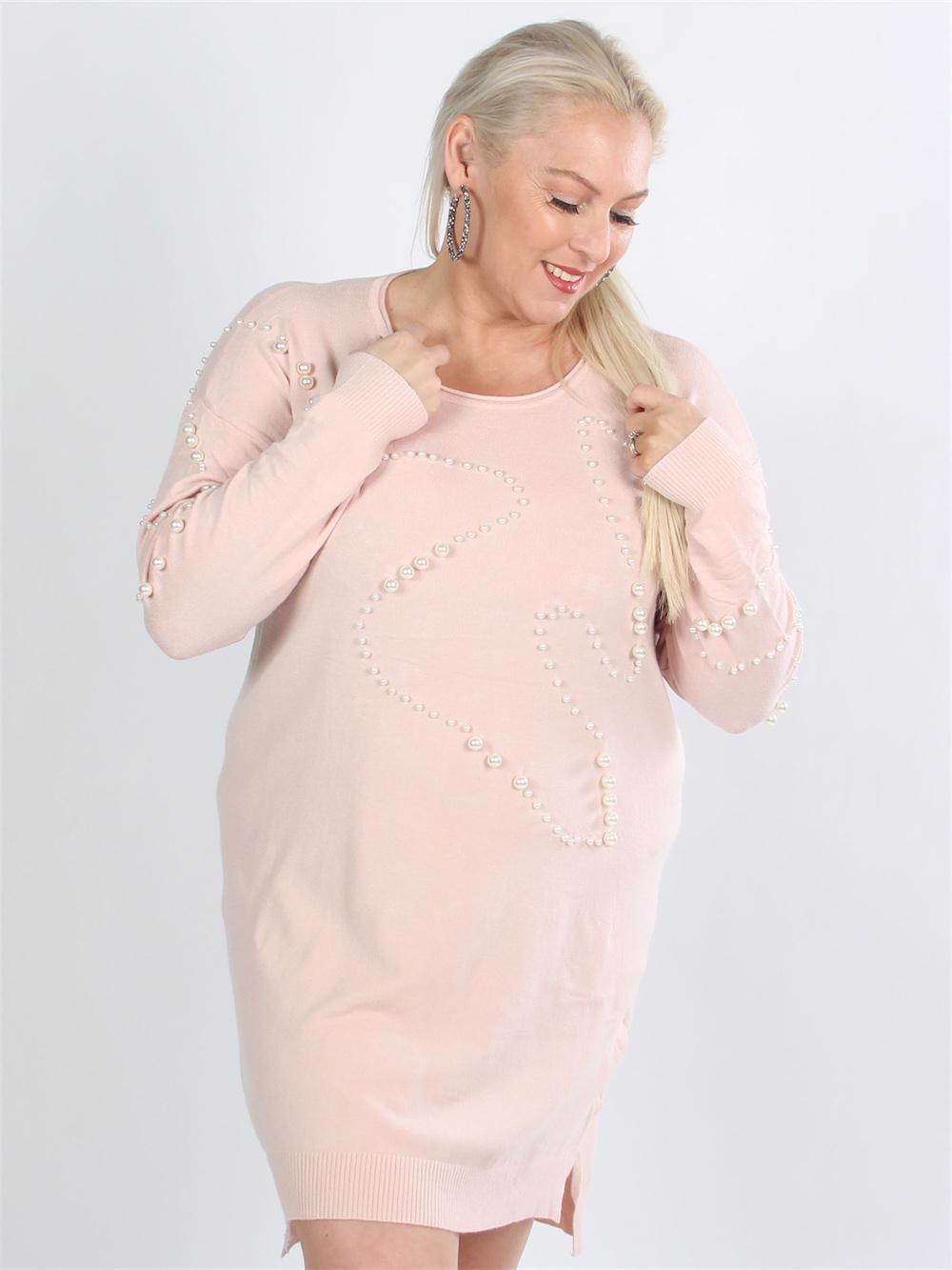 Giogia - Sort blød strik bluse med hvide perler